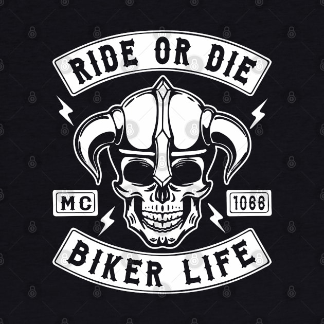 BIKER - RIDE OR DIE - MOTORCYCLE STYLE by Tshirt Samurai